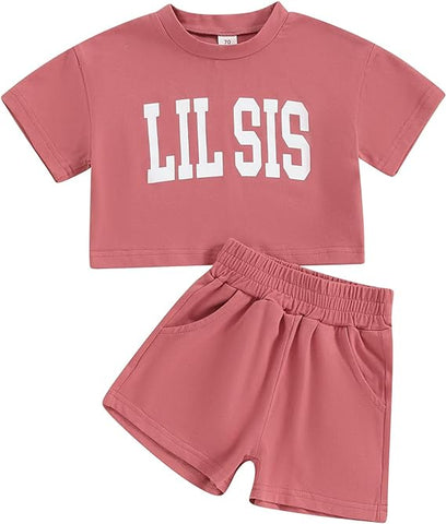 Baby and Toddler Girl Boy Big Sister Little Sister Brother Matching Outfits Romper/T Shirt Shorts Summer Clothes