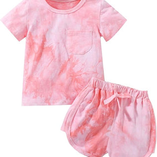 Toddler Baby Girls Outfits Short Sleeve T-Shirt and Shorts Suit 2Pcs Summer Clothes Set