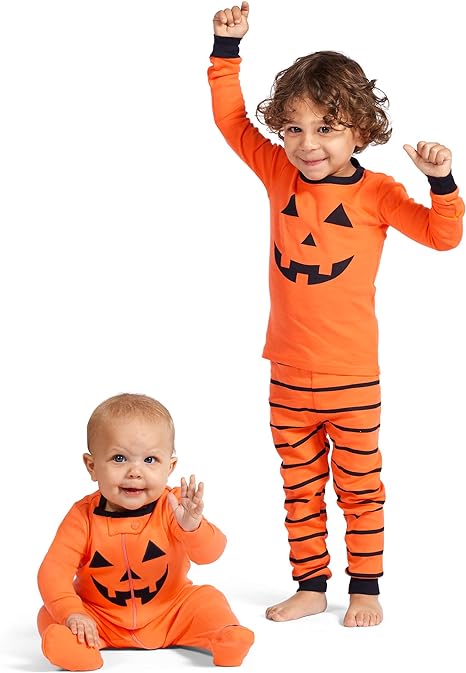 The Children's Place Baby and Toddler, Halloween Pumpkin Pajamas, Cotton