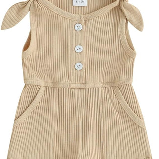 Toddler Baby Girl Summer Clothes Sleeveless Ribbed Knitted Jumpsuit Shorts Overalls Baby One Piece Outfit